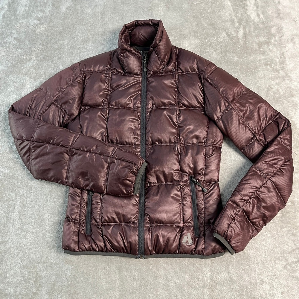 Eddie Bauer First Ascent Goose Down Puffer Jacket Womens Small Plum Hiking
